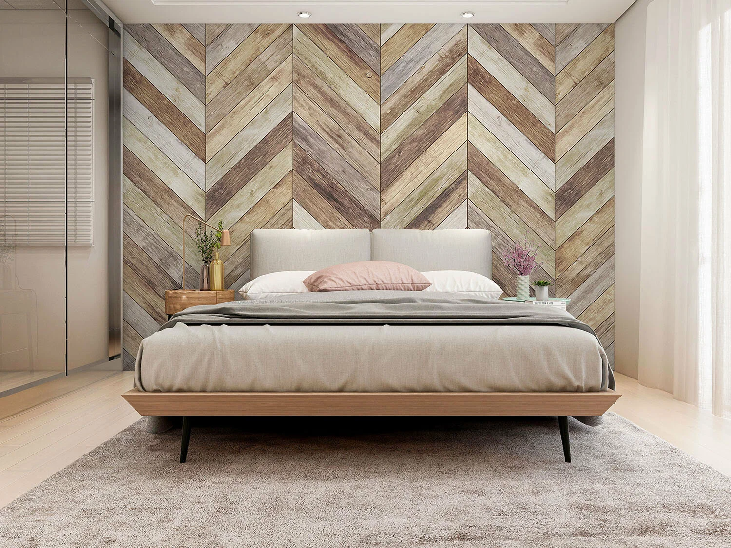 Деревянный паркетный узор на стенах: особенности монтажа и применения