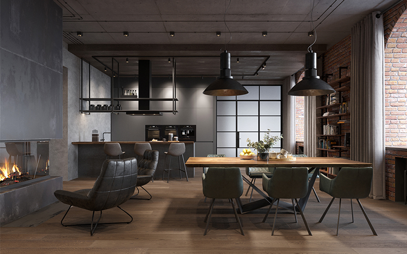 Металлические потолки для лофт-интерьеров