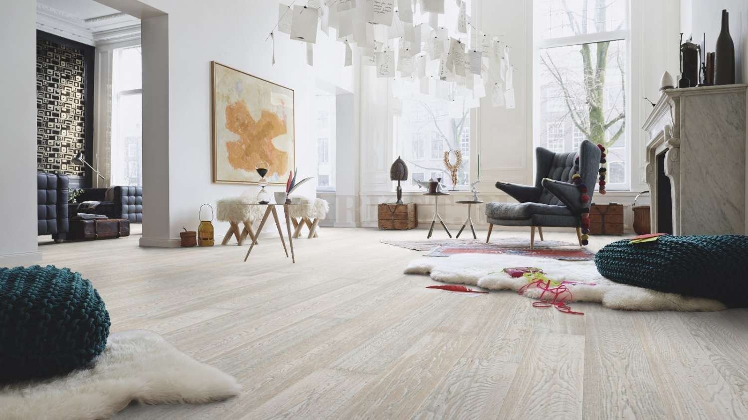Паркет с эффектом выбеливания для скандинавского стиля
