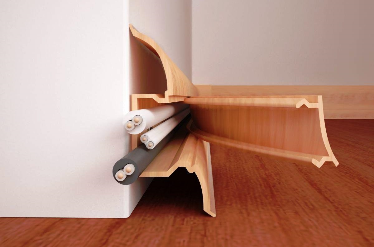 Плинтусы с кабель-каналами для удобного скрытия проводов в интерьере