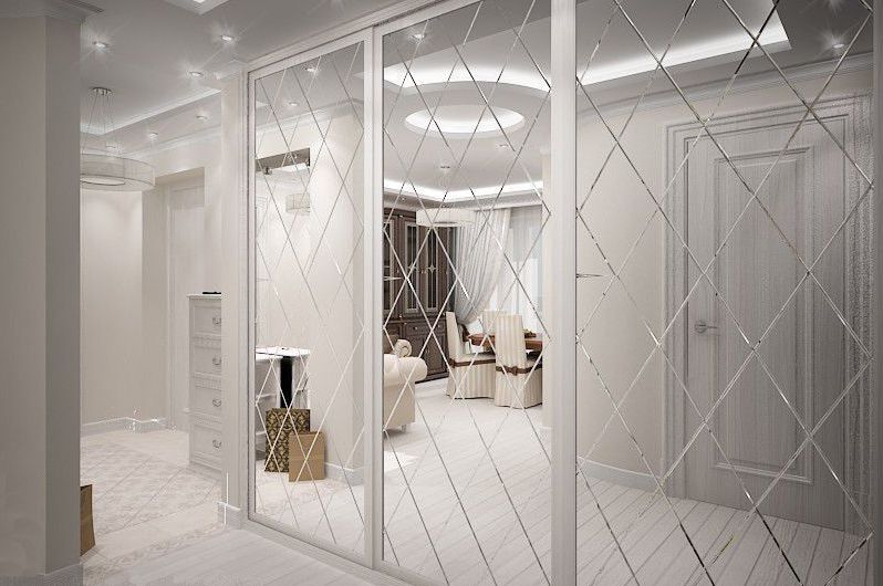 Как оформить стены зеркальной плиткой с фацетом