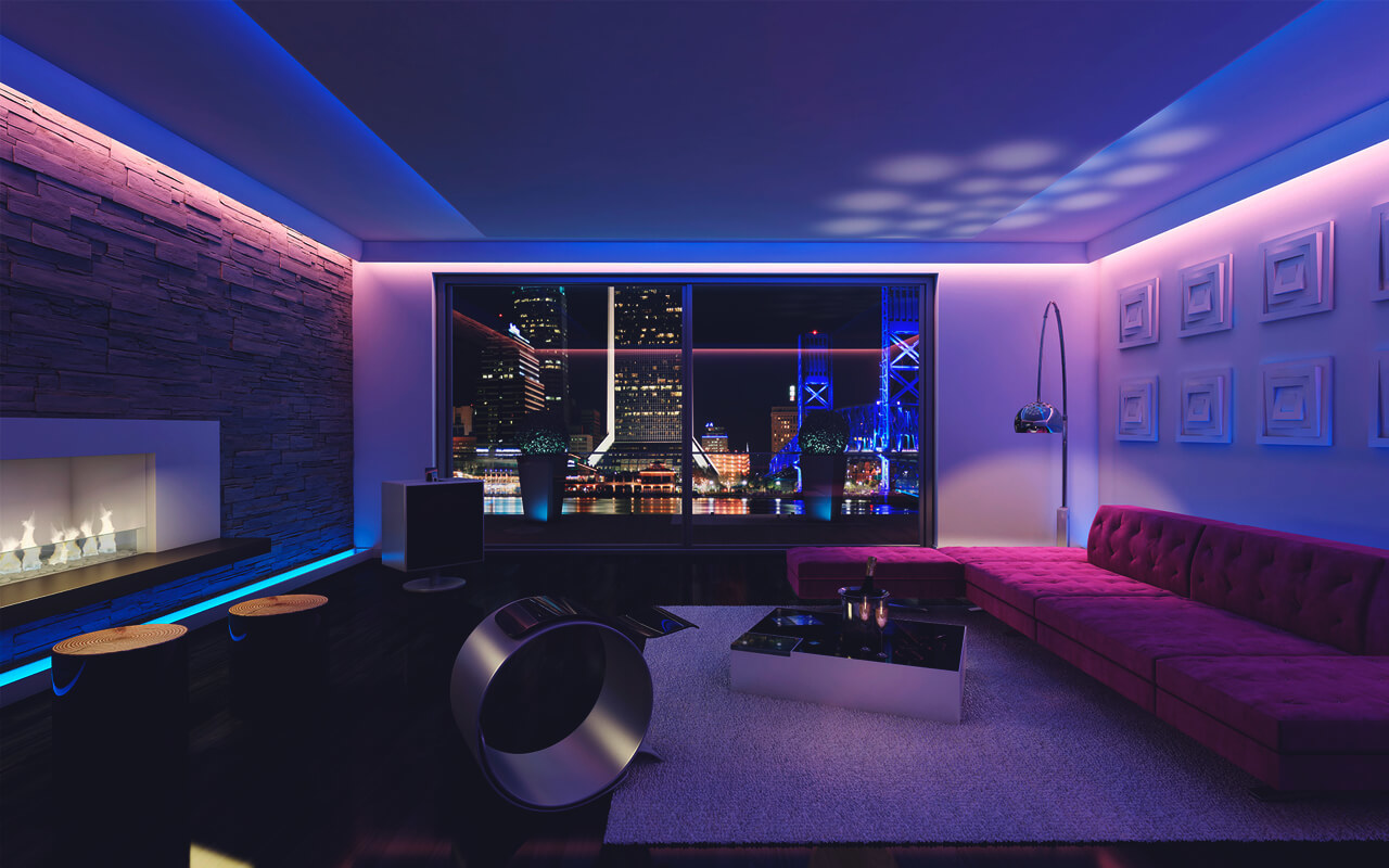 Потолочные багеты с LED-подсветкой для современного стиля