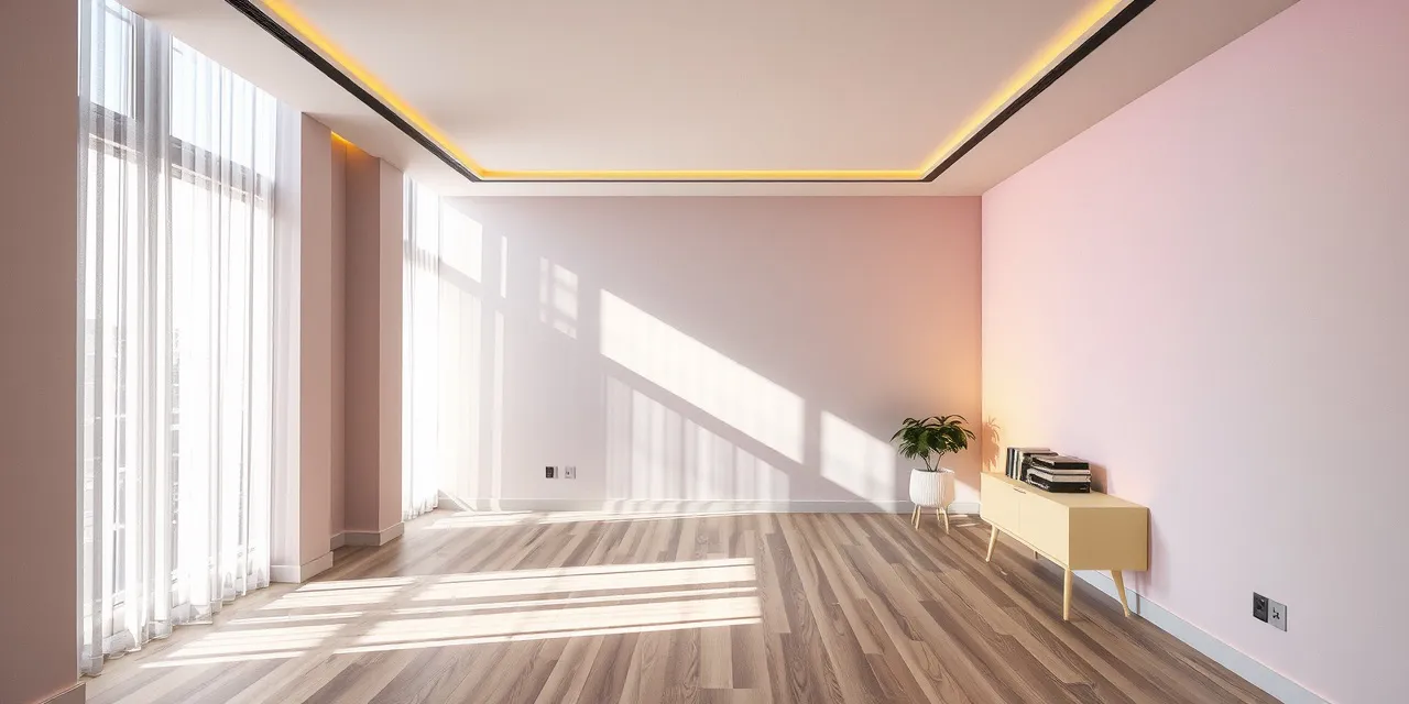 Покраска потолка с эффектом омбре: особенности градиентной отделки