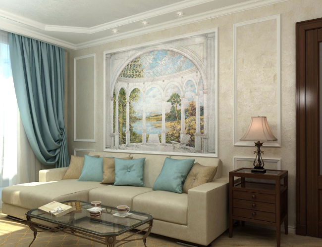 Декоративные молдинги с фресками для стен в классическом стиле