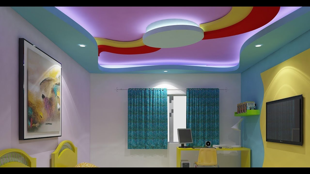 Подвесные потолки с цветной подсветкой для детской