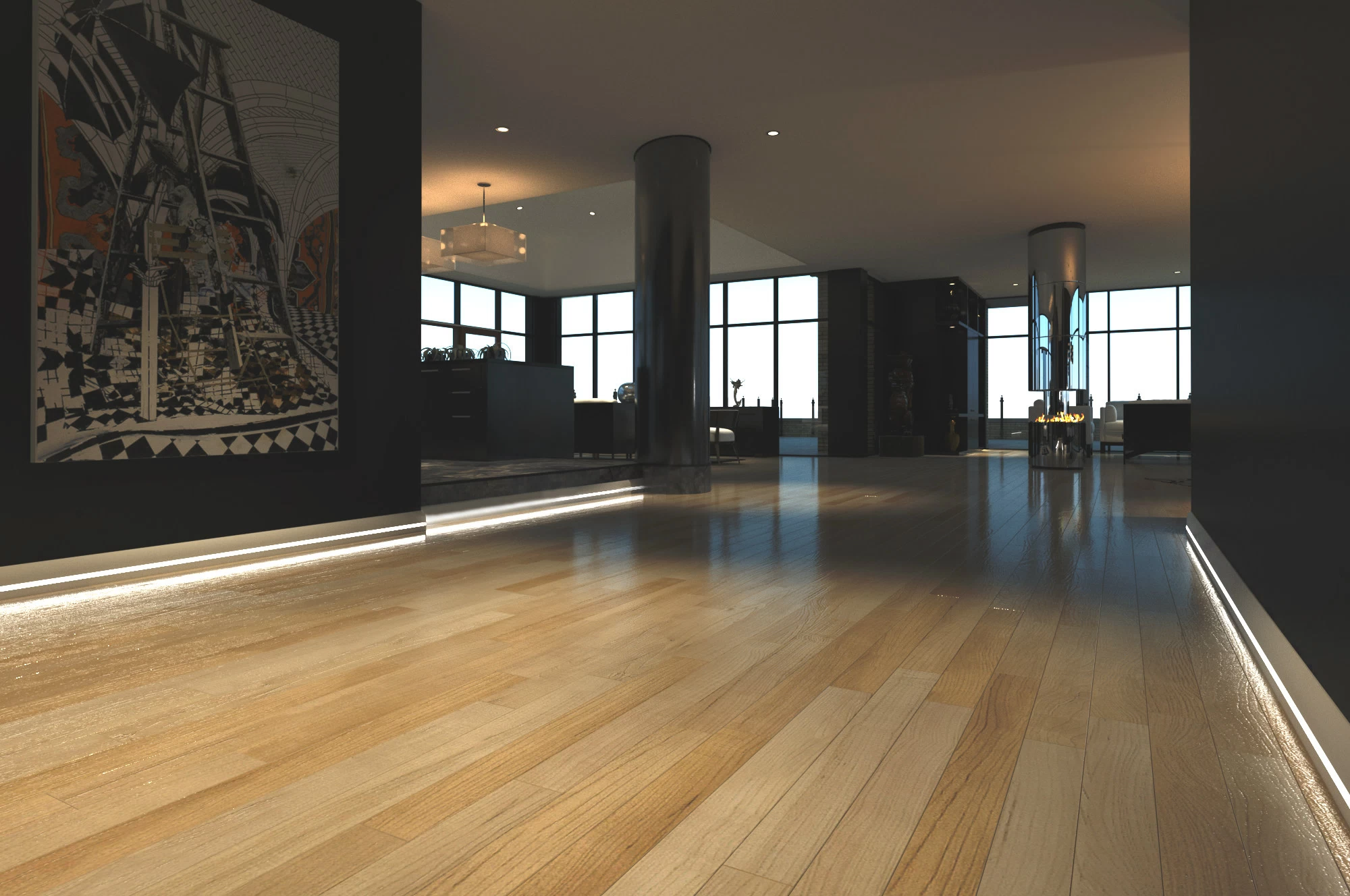 Плинтусы с подсветкой для создания акцентного освещения в интерьере