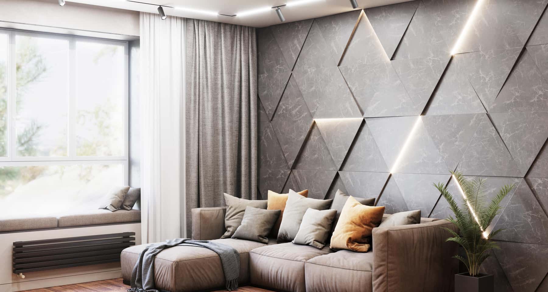 Как украсить стены металлическими вставками с геометрическим узором