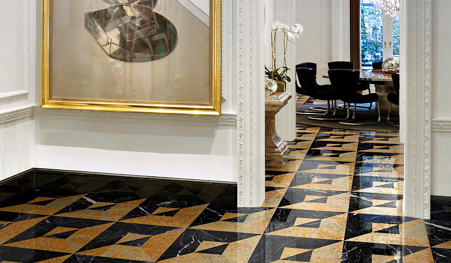 Мозаичный пол из натурального камня