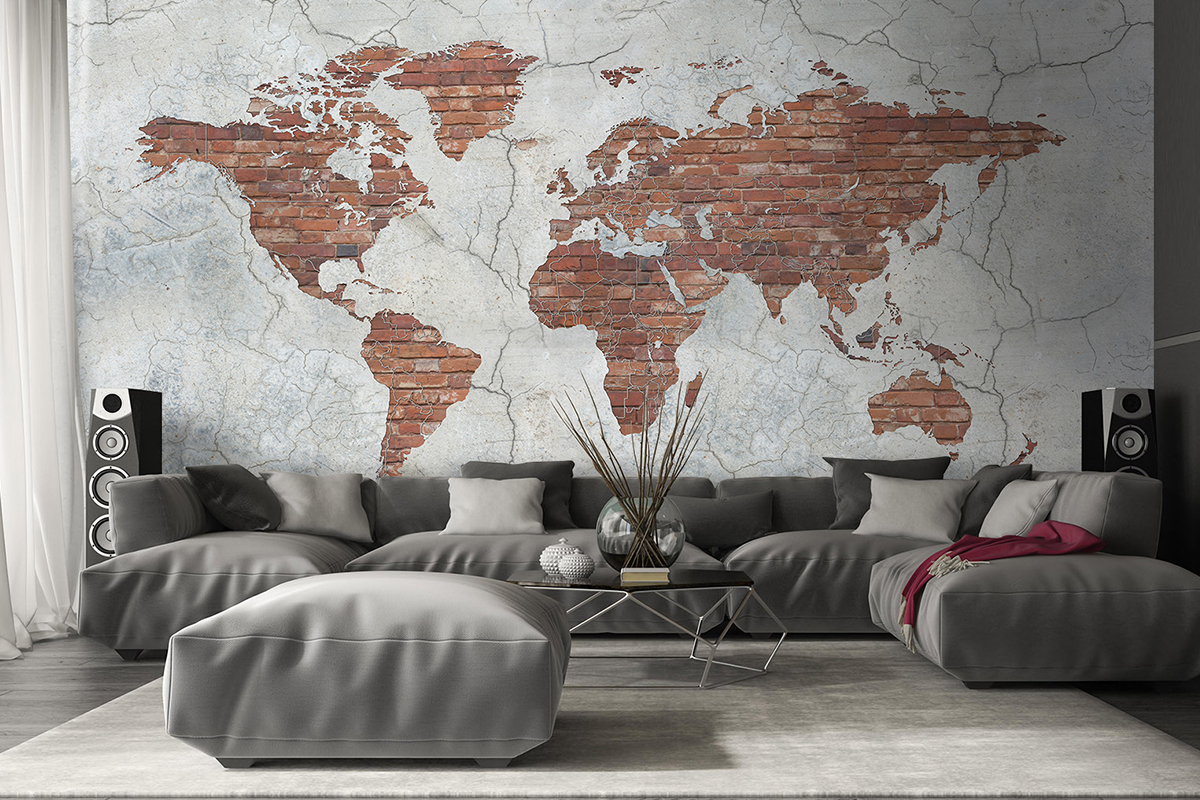 Использование макетов старинных карт для декора стен в историческом интерьере