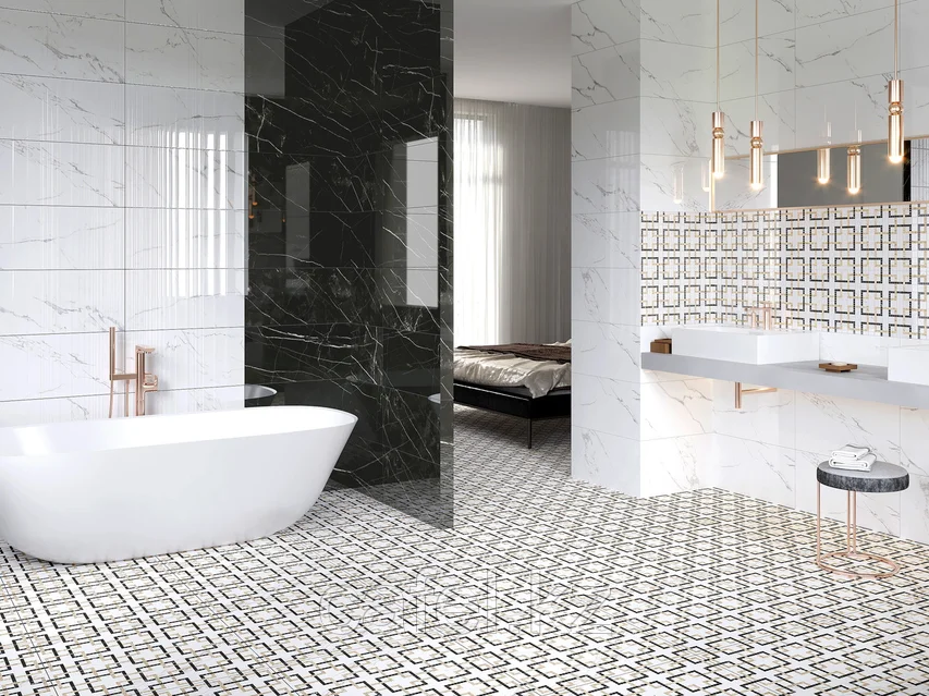 Керамогранит с геометрическим рисунком для стильного пола: особенности применения