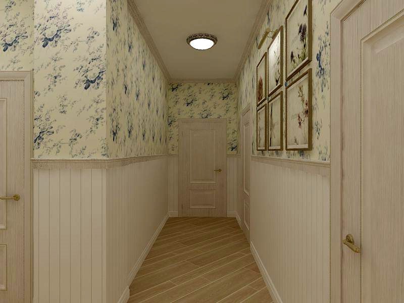 Отделка стен пластиковыми панелями в прихожей