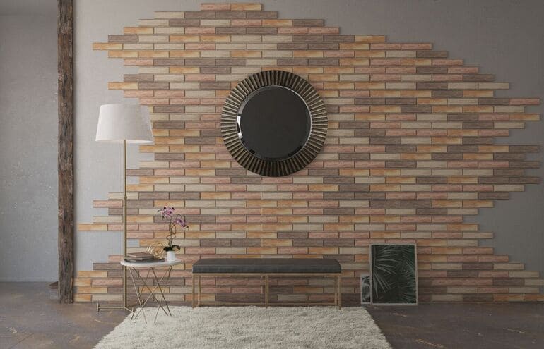 Как оформить стены кирпичными панелями с рельефом