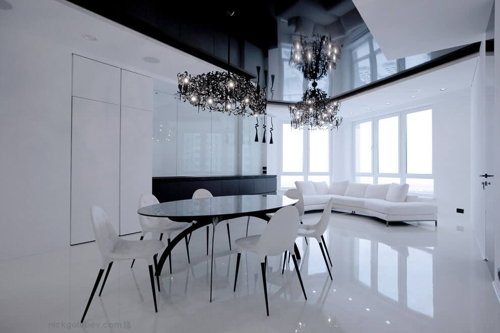 Комбинированные потолки с натяжными и гипсокартонными элементами