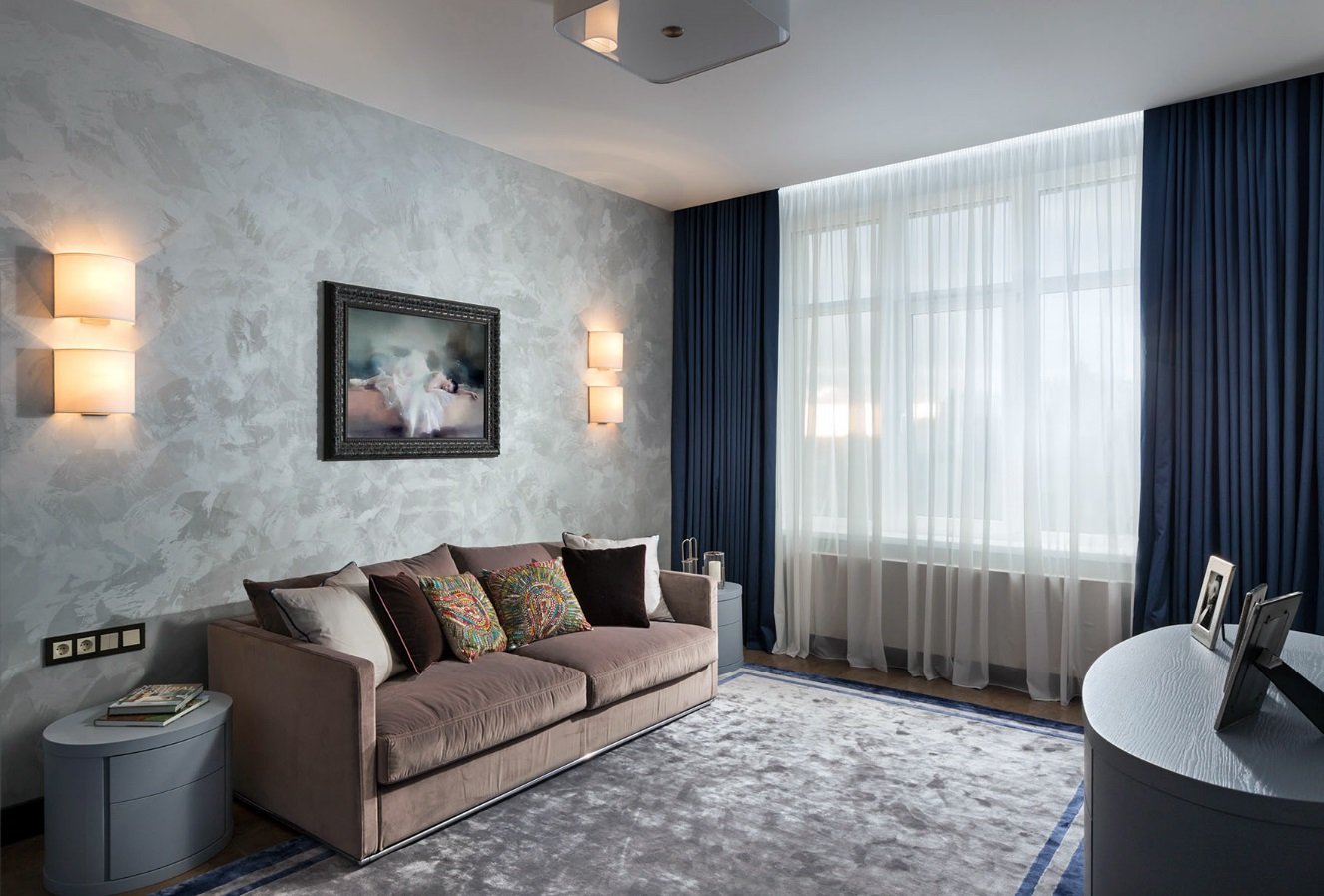 Жидкие обои с бархатным эффектом: применение в уютной гостиной