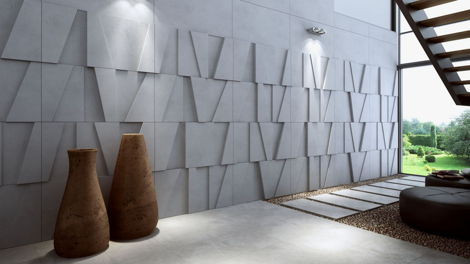 Декоративная штукатурка с эффектом бетона для минималистичного стиля