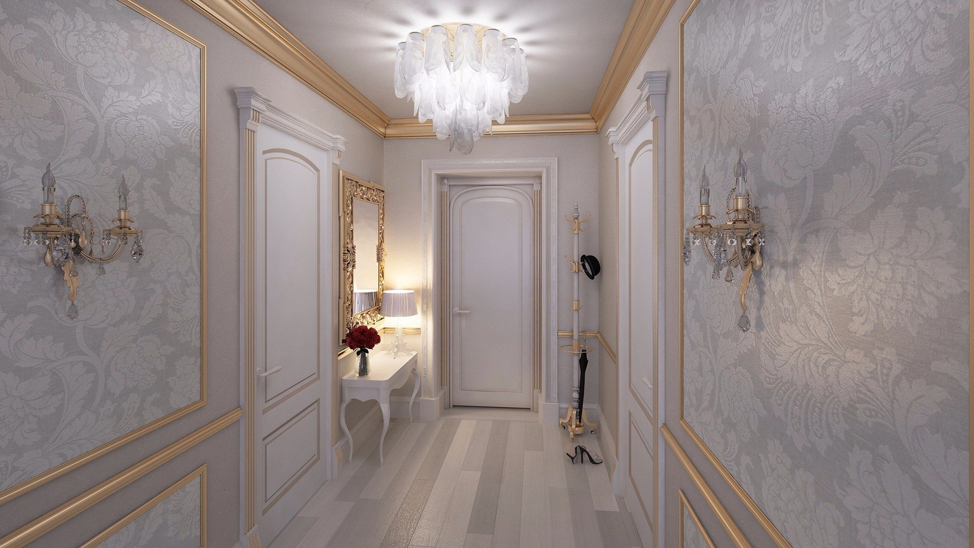 Молдинги с золотой патиной для винтажного эффекта