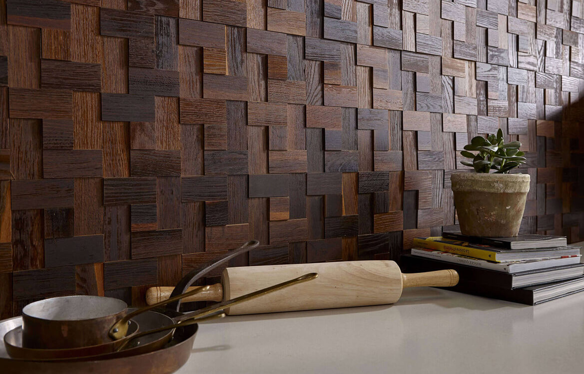 Как украсить стены деревянной мозаикой: природные текстуры в современном интерьере