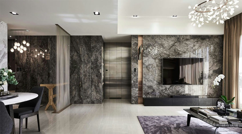 Как оформить стены панелями из мрамора