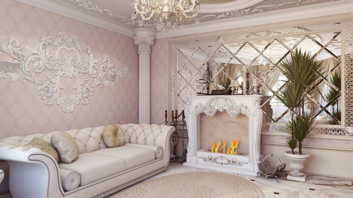 Гипсовая лепнина для украшения стен в стиле барокко