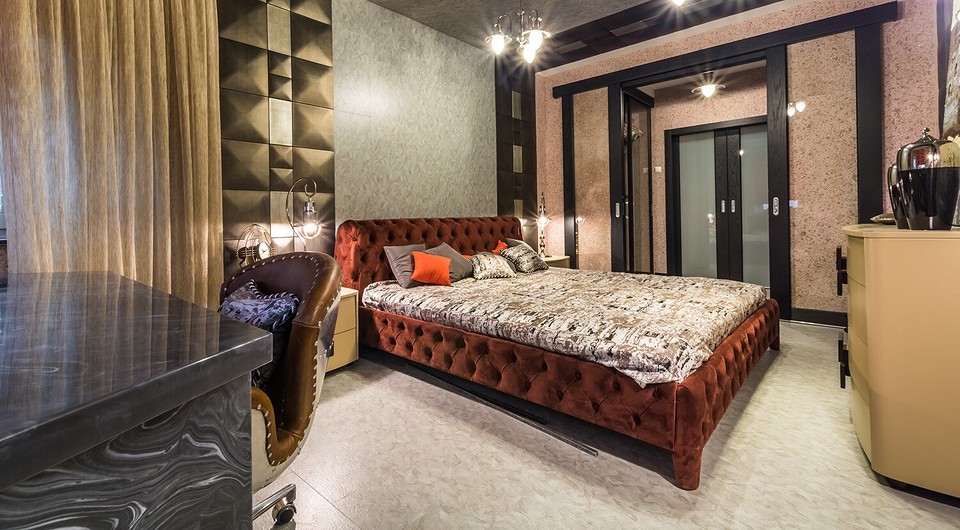 Жидкие обои с эффектом мрамора для спальни