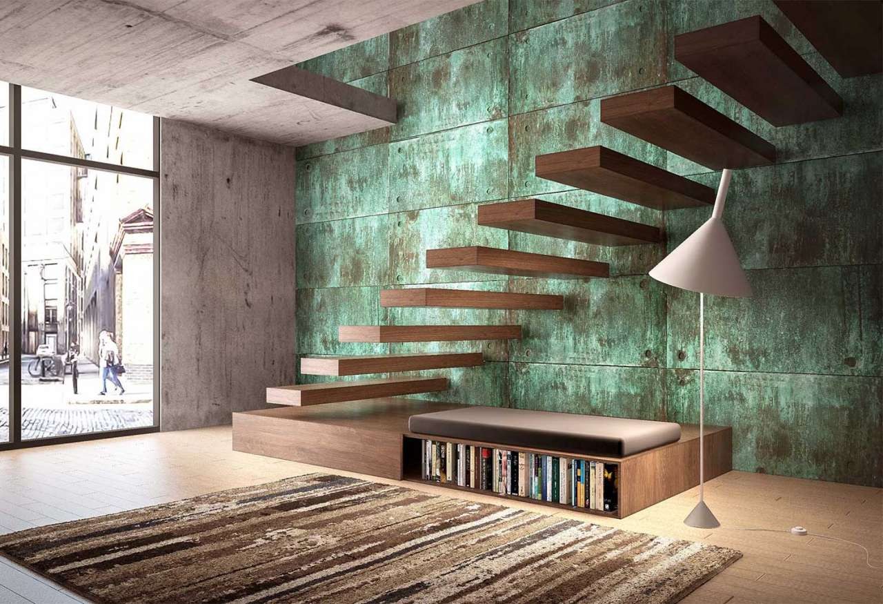 Как создать стены с эффектом цветного бетона