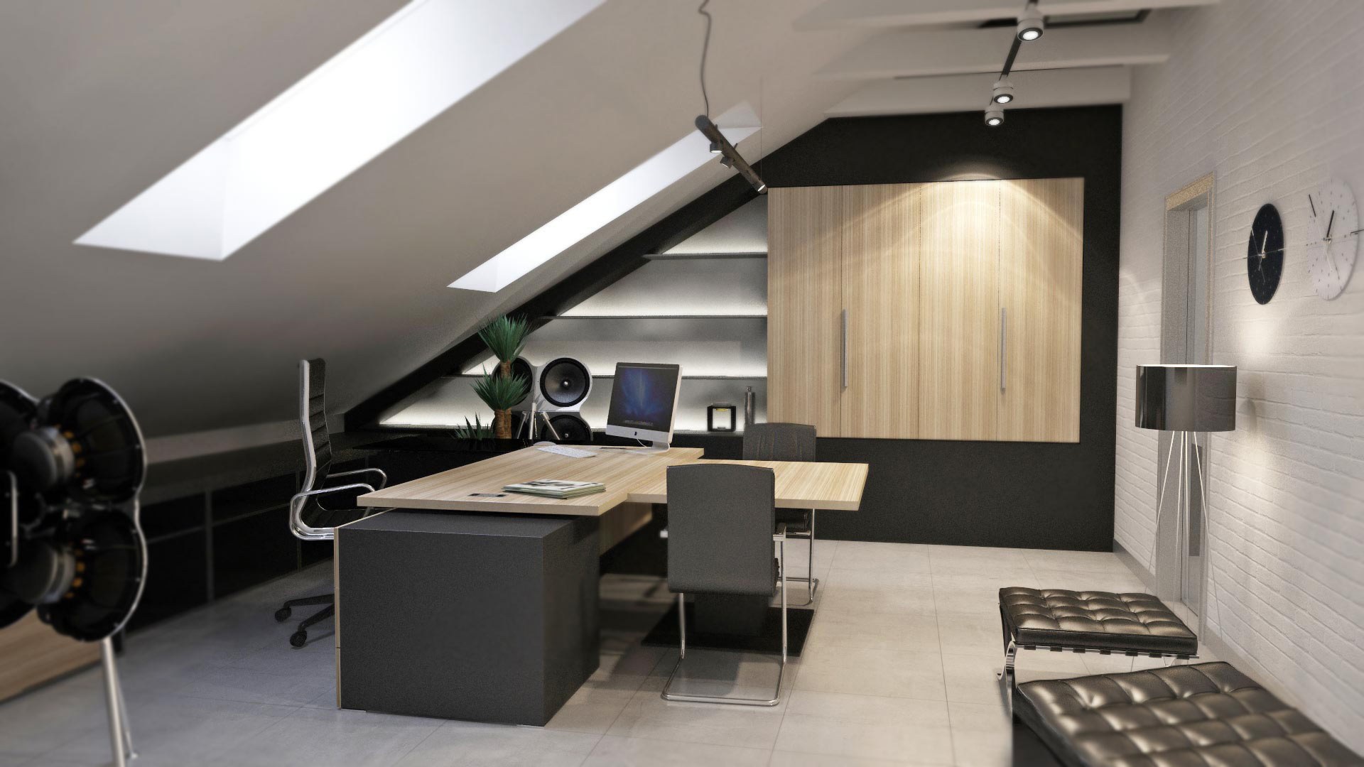 Кабинет на мансарде: как создать удобный офис под крышей