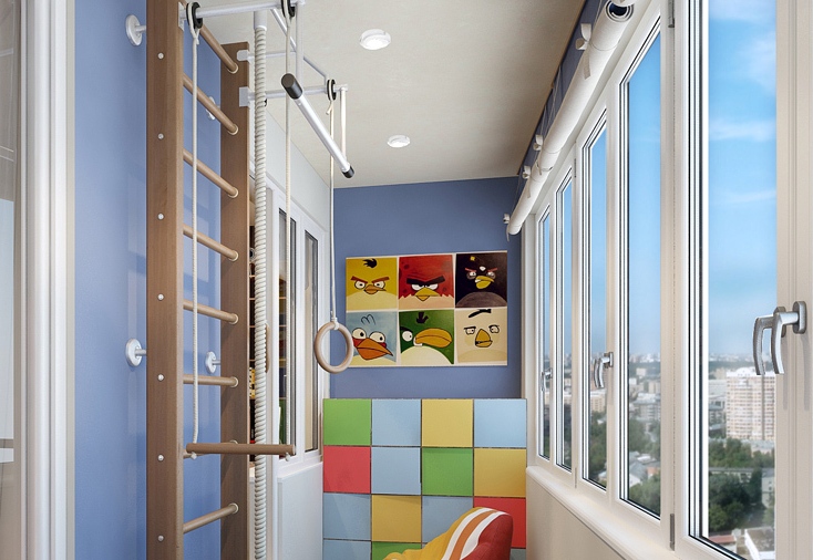 Лоджия и балкон как игровая зона: идеи для детской комнаты