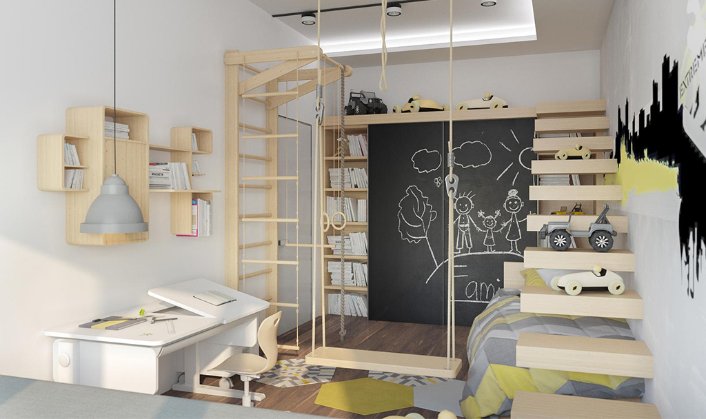 Спорт в детской: турники, шведские стенки и безопасность