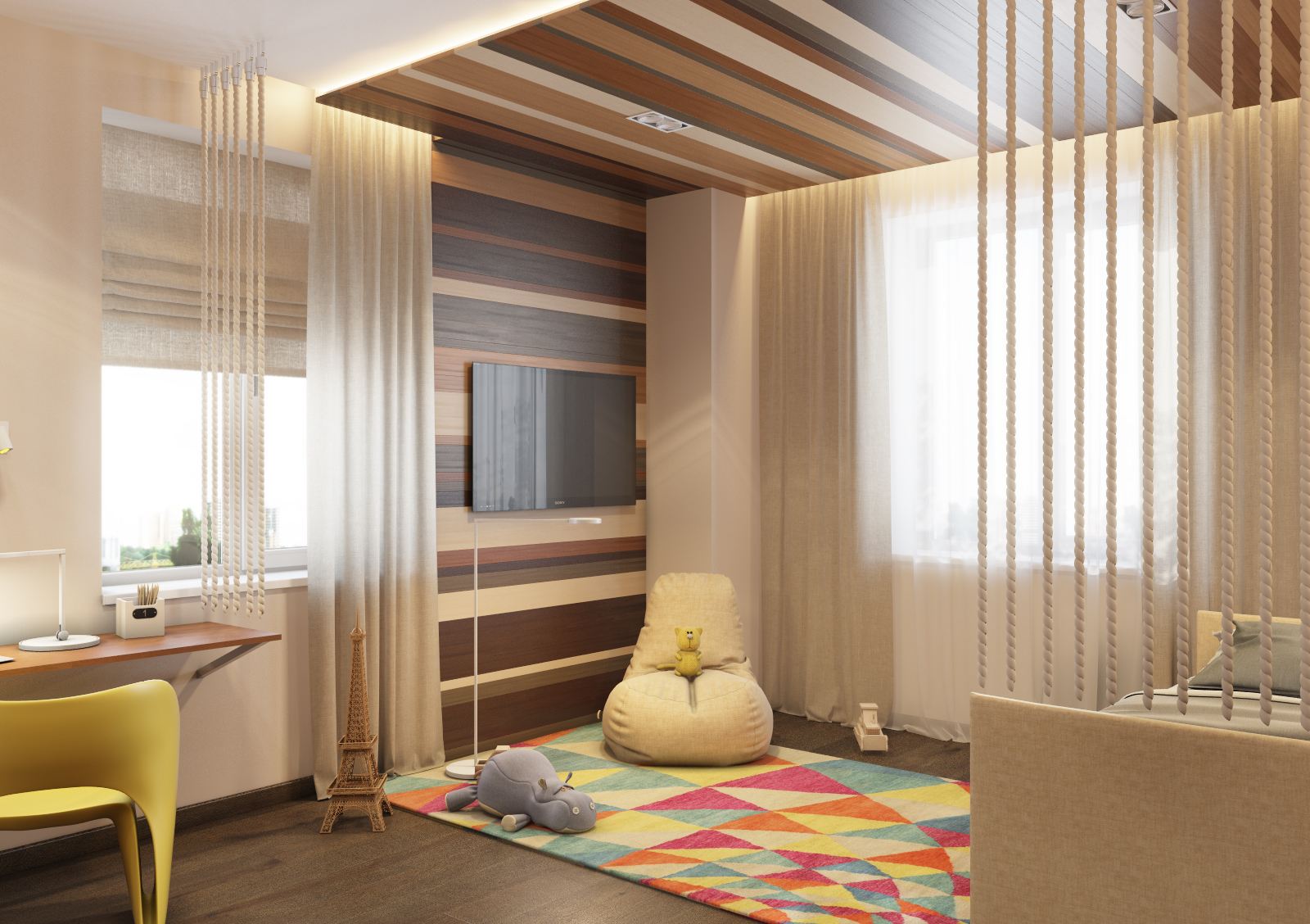 Детская в стиле минимализм: светлая комната для ребенка без лишнего