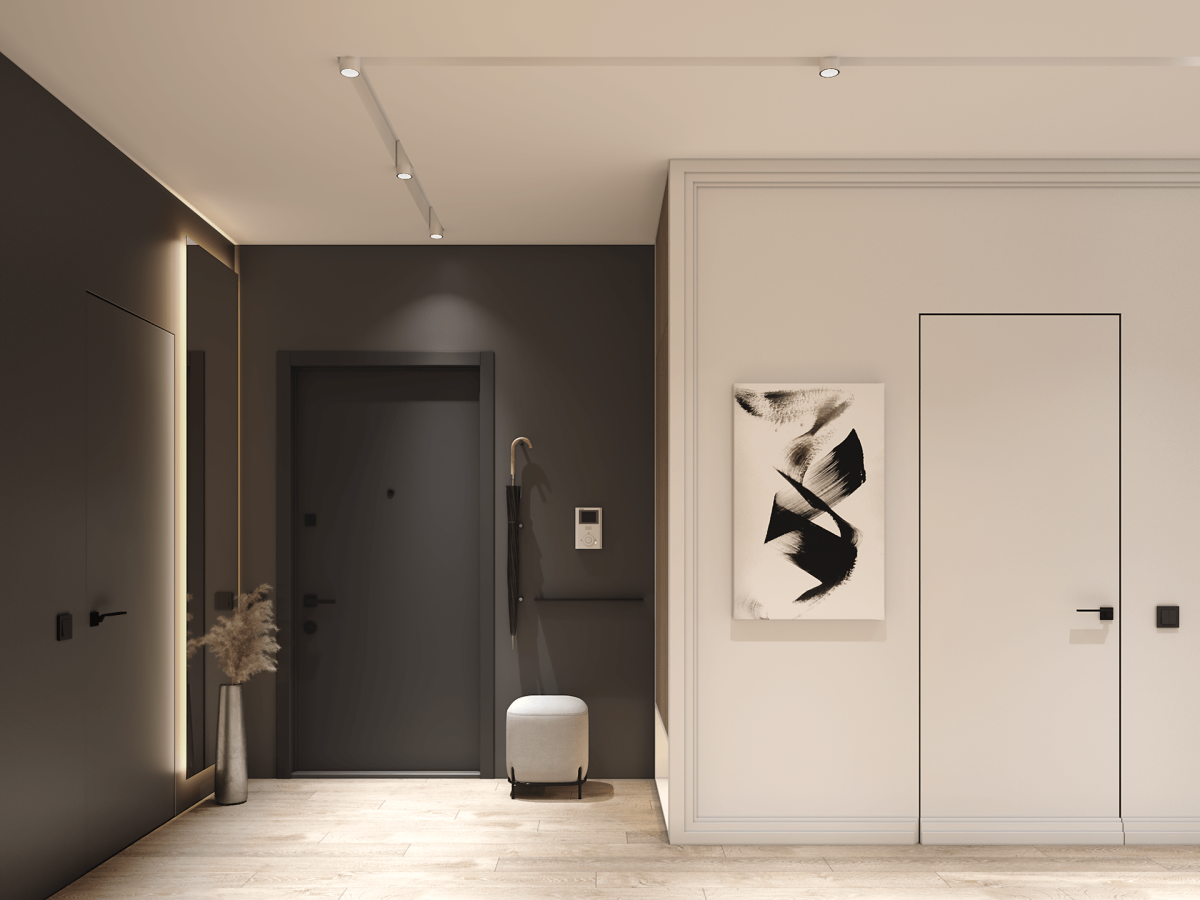 Прихожая в стиле минимализм: лаконичность, порядок и светлый интерьер